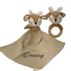 Customized name baby soother appease towel bib soft bunny rabbit bear sleeping doll teether infants comfort sleeping blanket 5