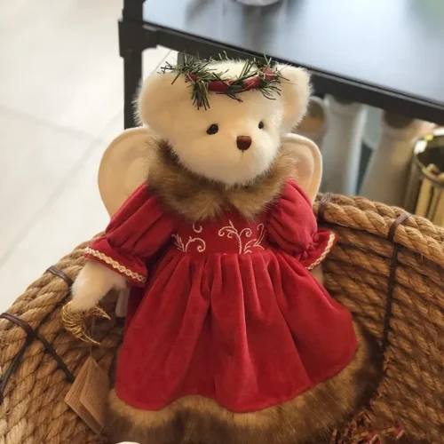 Christmas teddy bear plush stuffed toys with angel wings plush joint teddy bear doll in skirt christmas gift for girl children 1