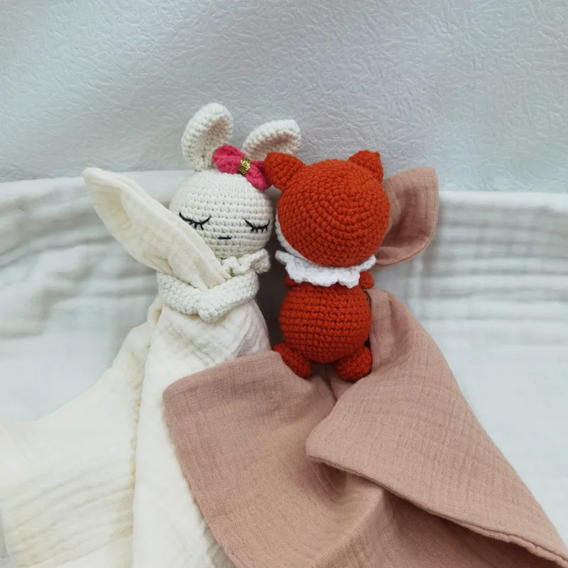 Baby soother appease towel bib soft bunny bear elephant sleeping doll teether infants comfort sleeping nursing cuddling doudou b 5