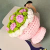 Stuffed plants sunflowers roses handmade crochet flowers keychains small pendant backpack hangings christmas birthday gifts 4
