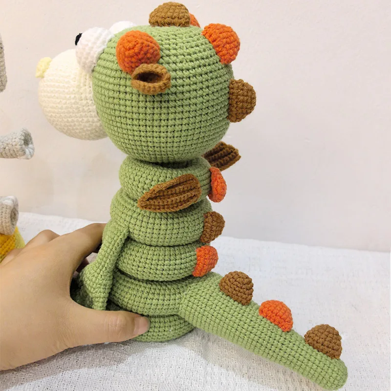 Crochet dinosaur stacking tower toy plush toys organic cotton baby educational toy, montessori inspired stacking game for toddle 2