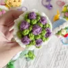 Stuffed plants sunflowers roses handmade crochet flowers keychains small pendant backpack hangings christmas birthday gifts 3