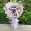 Finished knitted rose sunflowers carnations crochet handmade bouquets valentine mothers' day birthday graduation gift 6