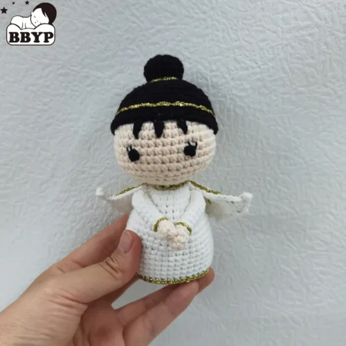 Baby crochet stuffed angel toys soft cotton knitted plush rabbit doll mini kawaii cuddle doll for gifts home deco 1