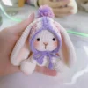 Pretty rabbit keychain crochet materials set kit amigurumi knitting doll hook art and crafts birthday gift backbag decor pendant 5