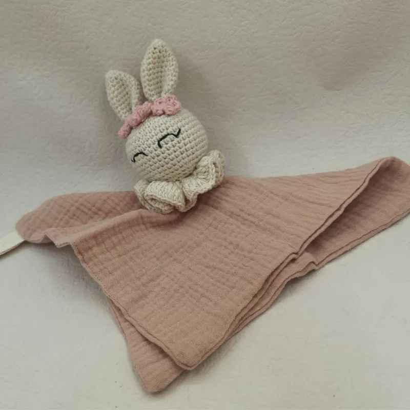 Baby soother appease towel bib soft animal rabbit sleeping doll teether infants soft comfort sleeping nursing cuddling blanket t 2
