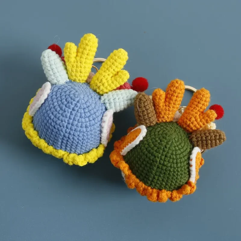 Handgemachte strick puppe schlüssel bund niedlichen garn gemacht chinesische maskottchen tasche anhänger diy hand gewebte mode a 2