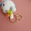 Handmade creative crochet stuffed key chain kawaii knitted cartoon pig bunny doll key ring pendant car schoolbag keychain 3