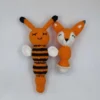 Lovely cartoon fox bee crochet baby rattles baby boys baby girls soft hand bell ring rattle kids toys bed handbells educational 3