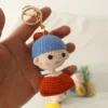 Cute mini plush toy phone chain hand woven knitted pearl girl doll pendant jewelry for girls kawaii key pendant bag decoration 3