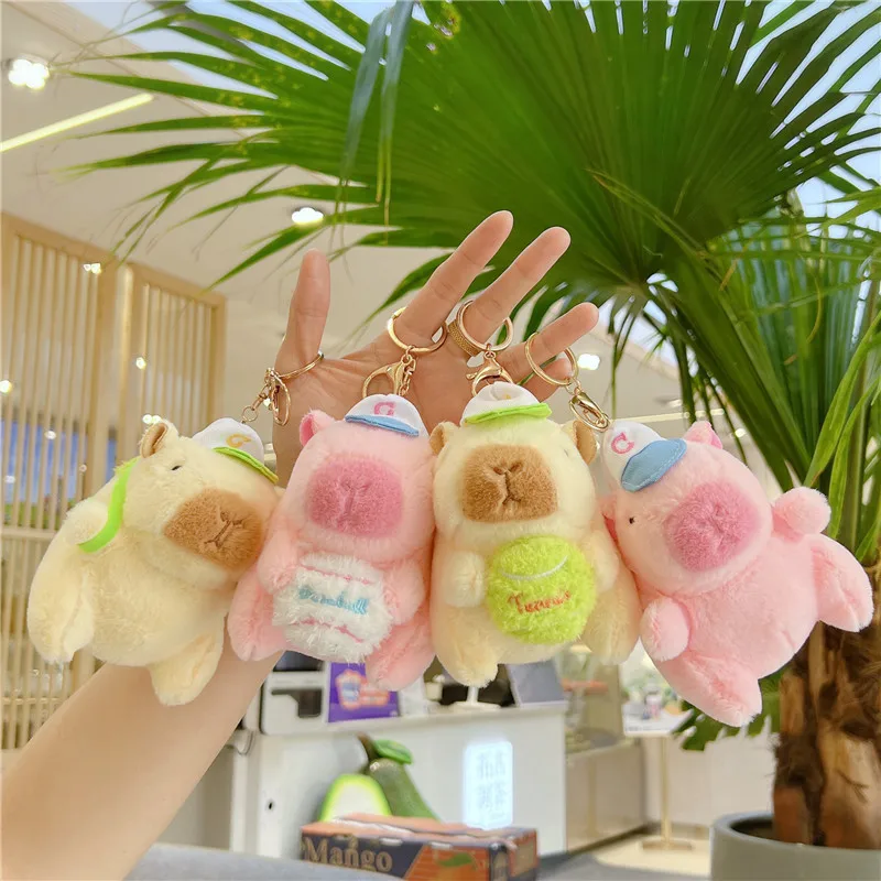12 15cm cartoon anime capybara plush keychains dolls small pendant backpack hangings for kids birthday christmas gift 2