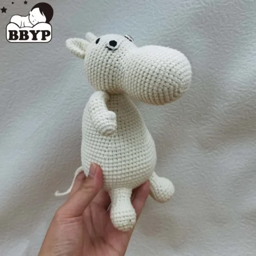 Crochet for baby handmade animation knit hippo cute stuffed animal infant toy for boys and girls dropshipping 1