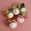 Creative knitted wool cute rabbit keychain pendant handmade woven small group bag hanging ornament car gift 4