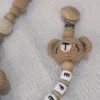 Personaliza baby wood crochet stroller toys bear bed hanging rattle toy animal pendant bead bracelet baby crib mobile rattle toy 6