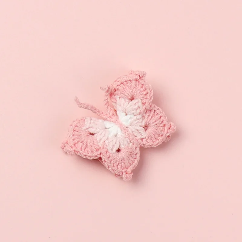 1 10pcs knitting butterfly diy clothes appliques crochet patches accessories handmade crochet craft amigurumi hair clip decor 3