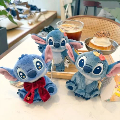 12cm lilo and stitch plush doll toys small pendant cute plush keychain bag hangings christmas birthday gifts for kids 1