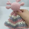 Crochet pattern sleeping deer toy set comfort towel baby rattle biting ring handmade baby teething ring stuffed plush toys gifts 4