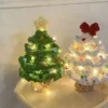 Handmade crochet christmas trees needlework crochet diy material kit hook knitting yarn xmas tree home decor christmas gifts 1