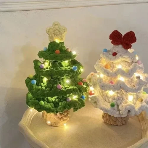 Handmade Crochet Christmas Trees Needlework Crochet DIY Material Kit Hook Knitting Yarn Xmas Tree Home Decor Christmas Gifts 1 Handmade crochet christmas trees needlework crochet diy material kit hook knitting yarn xmas tree home decor christmas gifts 1