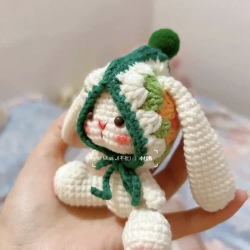 Pretty Rabbit Crochet Kit Needlework Doll DIY Knitting amigurumi Crocheting Craft kits handmake With Yarn Accessories Pattern 1 Pretty rabbit crochet kit needlework doll diy knitting amigurumi crocheting craft kits handmake with yarn accessories pattern 1