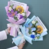 Rose sunflowers tulip artificial flowers crochet finished knitted bouquets valentine mothers' day birthday graduation gift 6