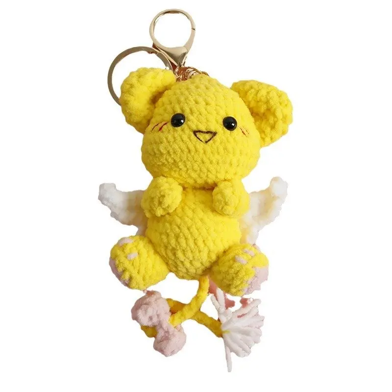 Creative crochet keychains handmade cat doll keychains knitting handmaking cartoon knitted keyring for keys handmade gifts 4