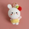 Handmade creative crochet stuffed key chain kawaii knitted cartoon pig bunny doll key ring pendant car schoolbag keychain 6