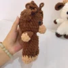 Handmade crochet cow plush toy brown soft stuffed animal doll, cute farm nursery decor, gift for baby kids birthday christmas 4