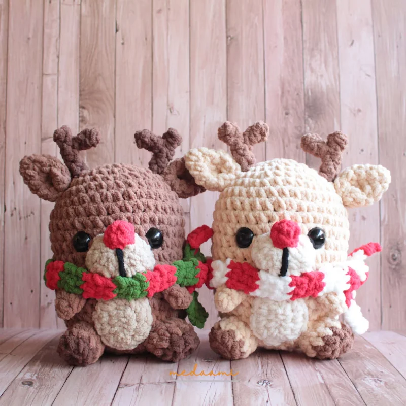 Reversible christmas angel and bell amigurumi christmas ornament knitting santa claus reindeer doll materials set christmas gift 2