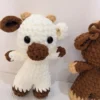 Handmade crochet cow plush toy brown soft stuffed animal doll, cute farm nursery decor, gift for baby kids birthday christmas 6