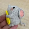 Handmade knitting diy craft mice cartoon doll decorative keychain crochet kit for beginners adults learn to crochet material kit 6