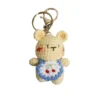 Mini handmade creative crochet stuffed key chain kawaii knitted cartoon bear doll key ring pendant car schoolbag keychain 6