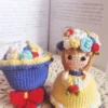 Handmade crochet cross dressing bride doll knitted finished flower bouquet decoration girls birthday gift knitting supplies 5