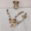Personaliza baby wood crochet stroller toys bear bed hanging rattle toy animal pendant bead bracelet baby crib mobile rattle toy 5
