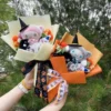 Cartoon anime hallowmas my melody kouromi stuffed animals plush toy with roses creative bouquets christmas hallowmas gifts 2