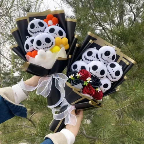 Halloween jack skellington plush bouquet doll toys stuffed terror skull ghost hallowmas birthday christmas valentine gifts 1