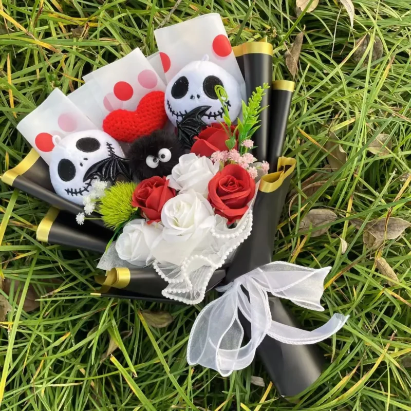 Halloween jack skellington plush bouquet doll toys stuffed terror skull ghost hallowmas birthday christmas valentine gifts 5