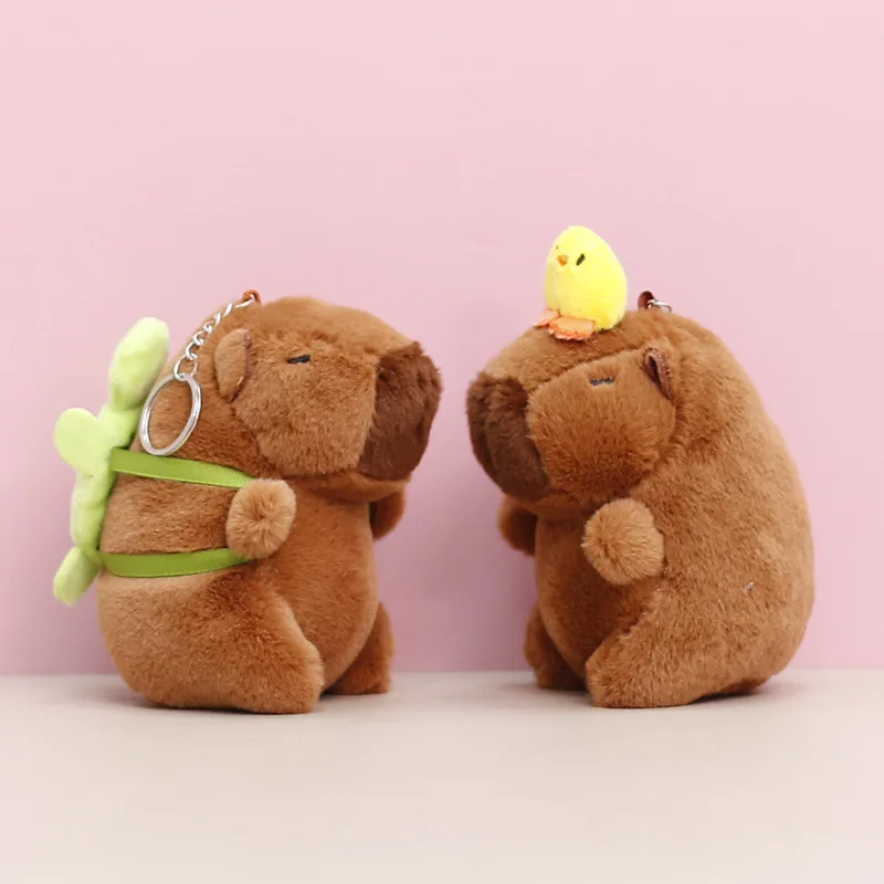12 15cm cartoon anime capybara plush keychains dolls small pendant backpack hangings for kids birthday christmas gift 3