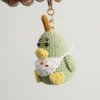 Handmade creative crochet stuffed key chain kawaii knitted cartoon yali doll key ring pendant car schoolbag keychain 6