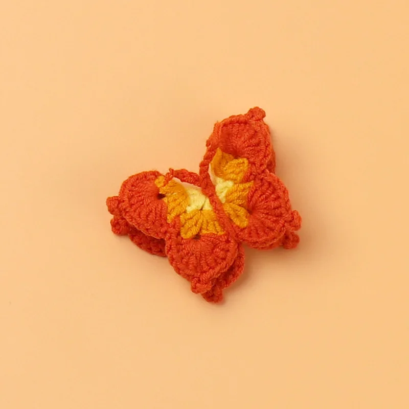 1 10pcs knitting butterfly diy clothes appliques crochet patches accessories handmade crochet craft amigurumi hair clip decor 2