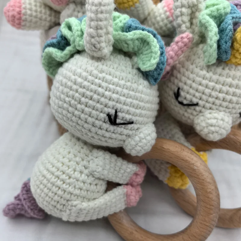 Baby security blanket towel feeding bib soft towel cotton burping cloth infant shower gift knitted lovely animal rattle sleep to 4
