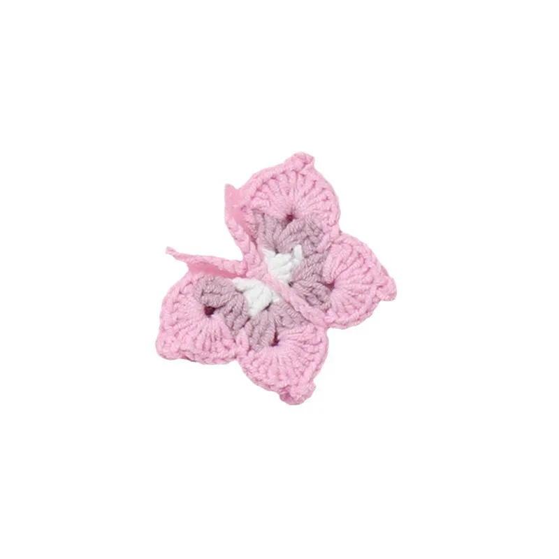 1 10pcs knitting butterfly diy clothes appliques crochet patches accessories handmade crochet craft amigurumi hair clip decor 5