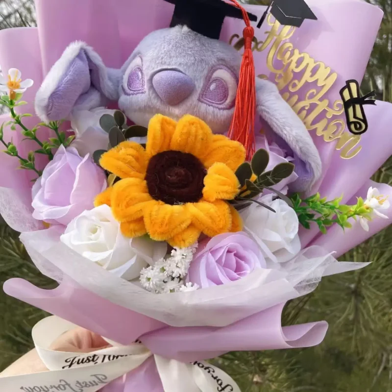 Cartoon anime stitch plush doll toy stuffed animals bouquet gift box valentine's day christmas graduation birthday gifts 2