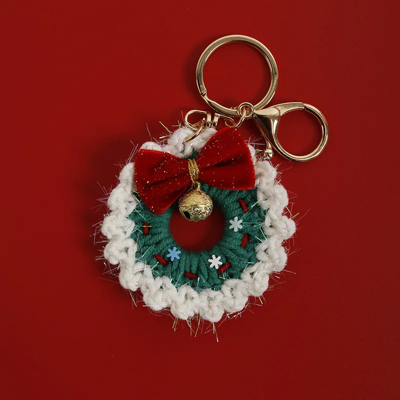10cm stuffed plants christams tress handmade crochet keychains small pendant christams tree hangings decoration 4