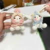 Pretty rabbit keychain crochet materials set kit amigurumi knitting doll hook art and crafts birthday gift backbag decor pendant 6
