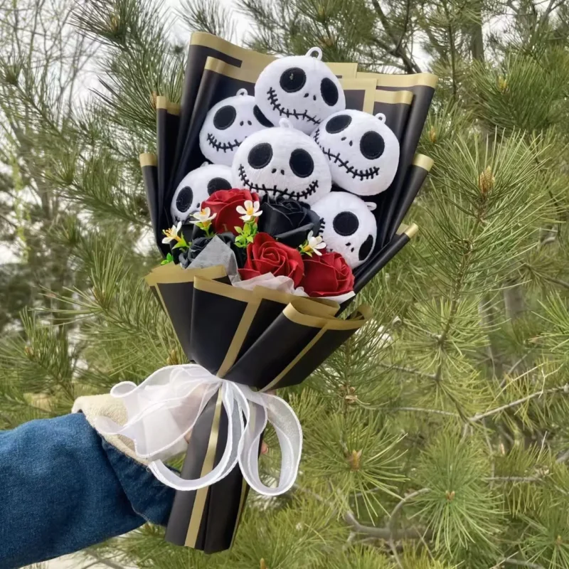 Halloween jack skellington plush bouquet doll toys stuffed terror skull ghost hallowmas birthday christmas valentine gifts 4
