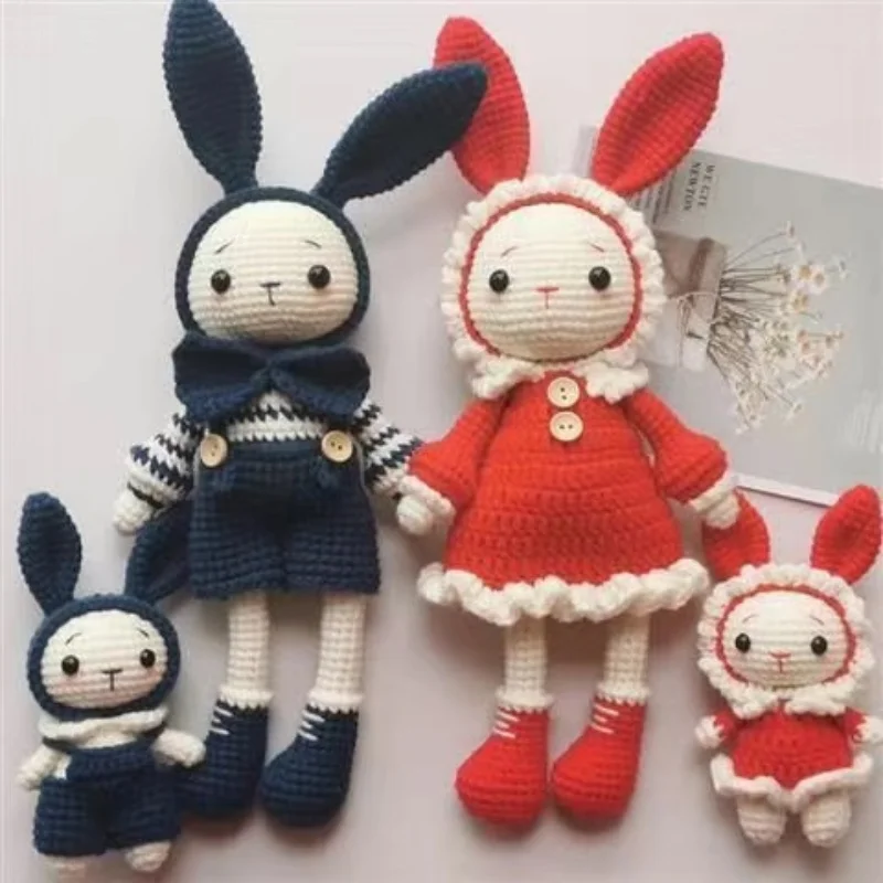 Rabbit knitting material crochet kit diy knitting doll needlework crocheting craft kits yarn handmake pattern 6
