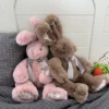 Long ears rabbit plush animals toys stuffed bunny bow knot soft doll baby kids accompany sleep toys for kids birthday gifts 2