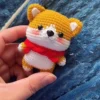 Crochet corgi dog erha dog doll material bag amigurumis diy handmade woven knitted cute little corgi ornament doll creative gift 2