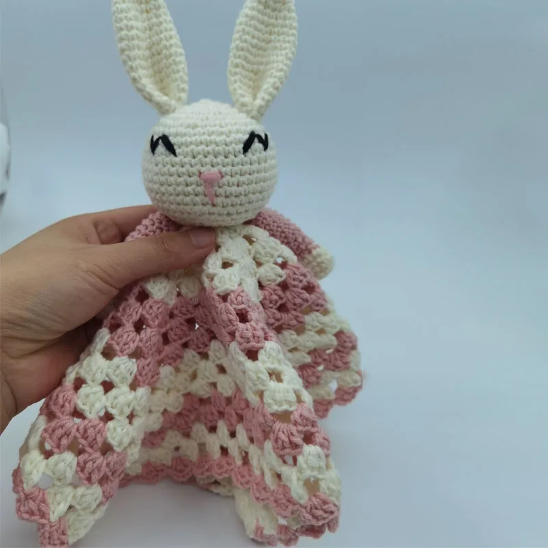 Crochet pattern sleeping deer toy set comfort towel baby rattle biting ring handmade baby teething ring stuffed plush toys gifts 6